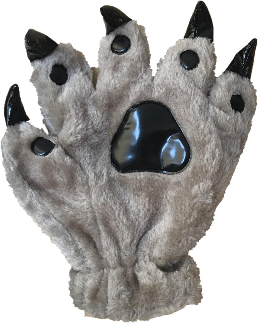 Unisex Bear Plush Paw Claw Gloves Soft Winter Mittens