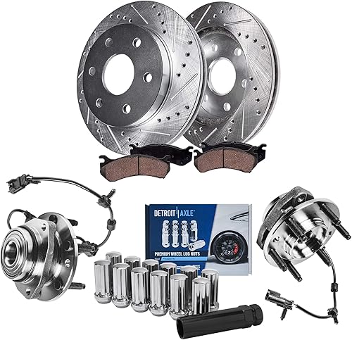 Miniatura 14 de Detroit Axle - Kit de frenos con bujes de rodamiento de rueda delantera 4WD para Chevy Silverado GMC Sierra 2500 HD 3500 Avalanche Suburban Yukon XL
