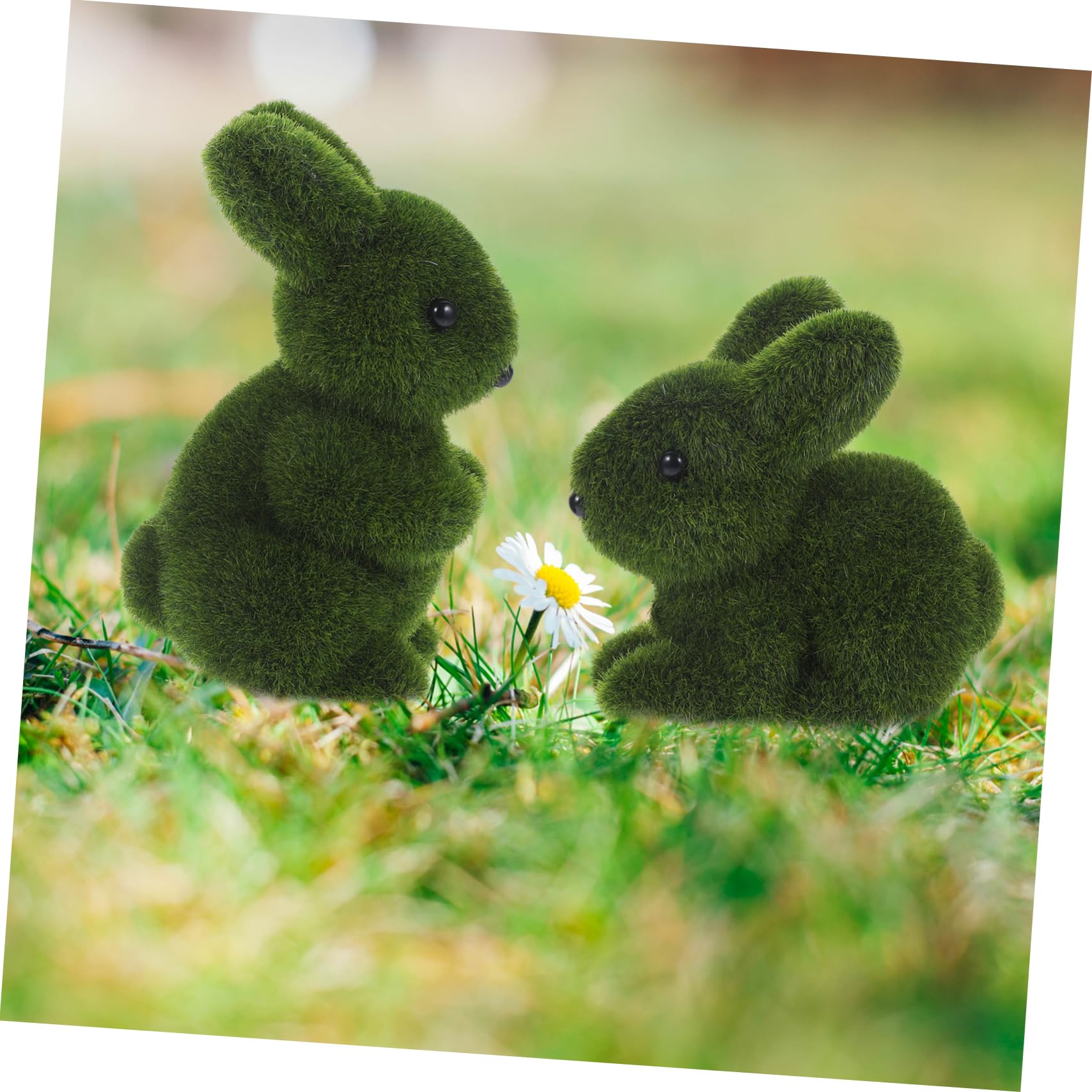 BESTonZON 5 Ensembles Décoration De Lapin Simulé Bricolage Farci Mignon Accessoires Décorations Doux en Forme De Lapin Peluche Green Flocage 2 * 5