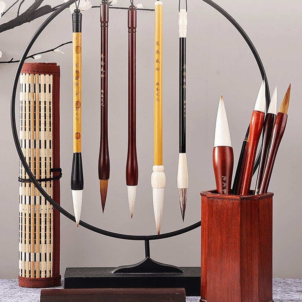 Chinesische Kalligraphiebürsten Malerei Schreiben Pinsel Aquarellbürsten Set Kanji Japanisch Sumi Zeichnung Pinsel Roll-up-pinselhalter