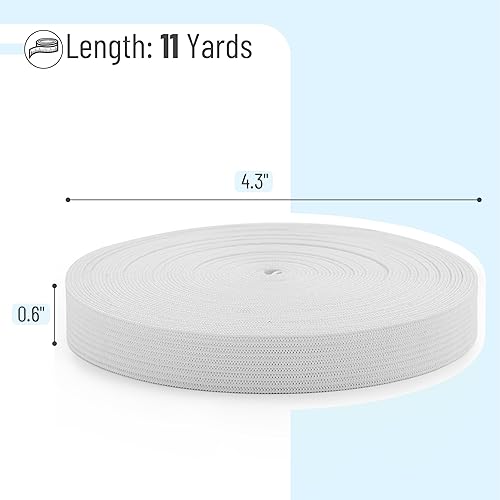 Miniatura 11 de Mr. Pen - Banda elástica para costura, 0.6 pulgadas, 11 yardas, bandas elásticas de costura de alta elasticidad para cinturas, pantalones, ropa