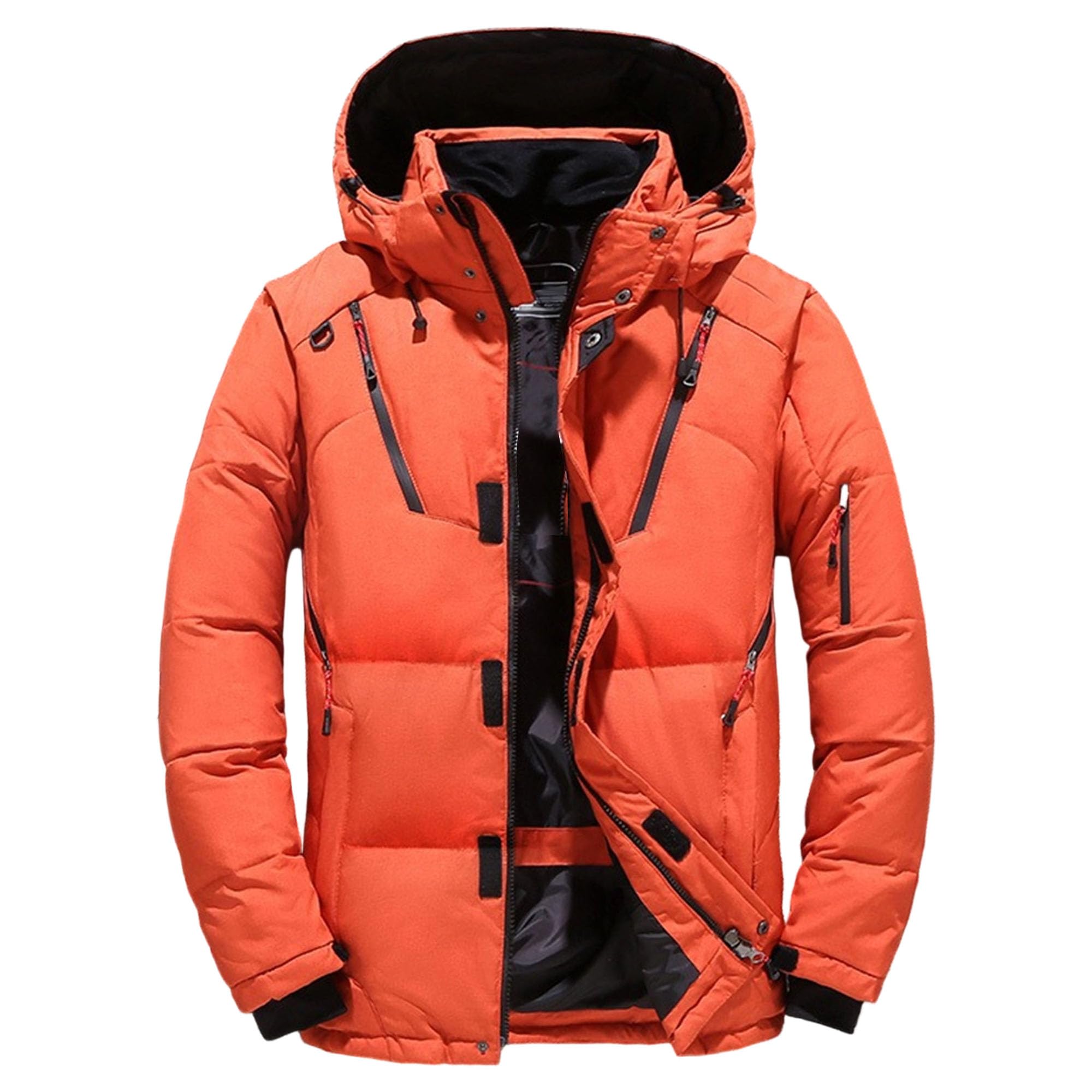 Chaqueta de esquí de montaña para hombre, ajustada, cálida, cortavientos, chaqueta de trabajo con capucha