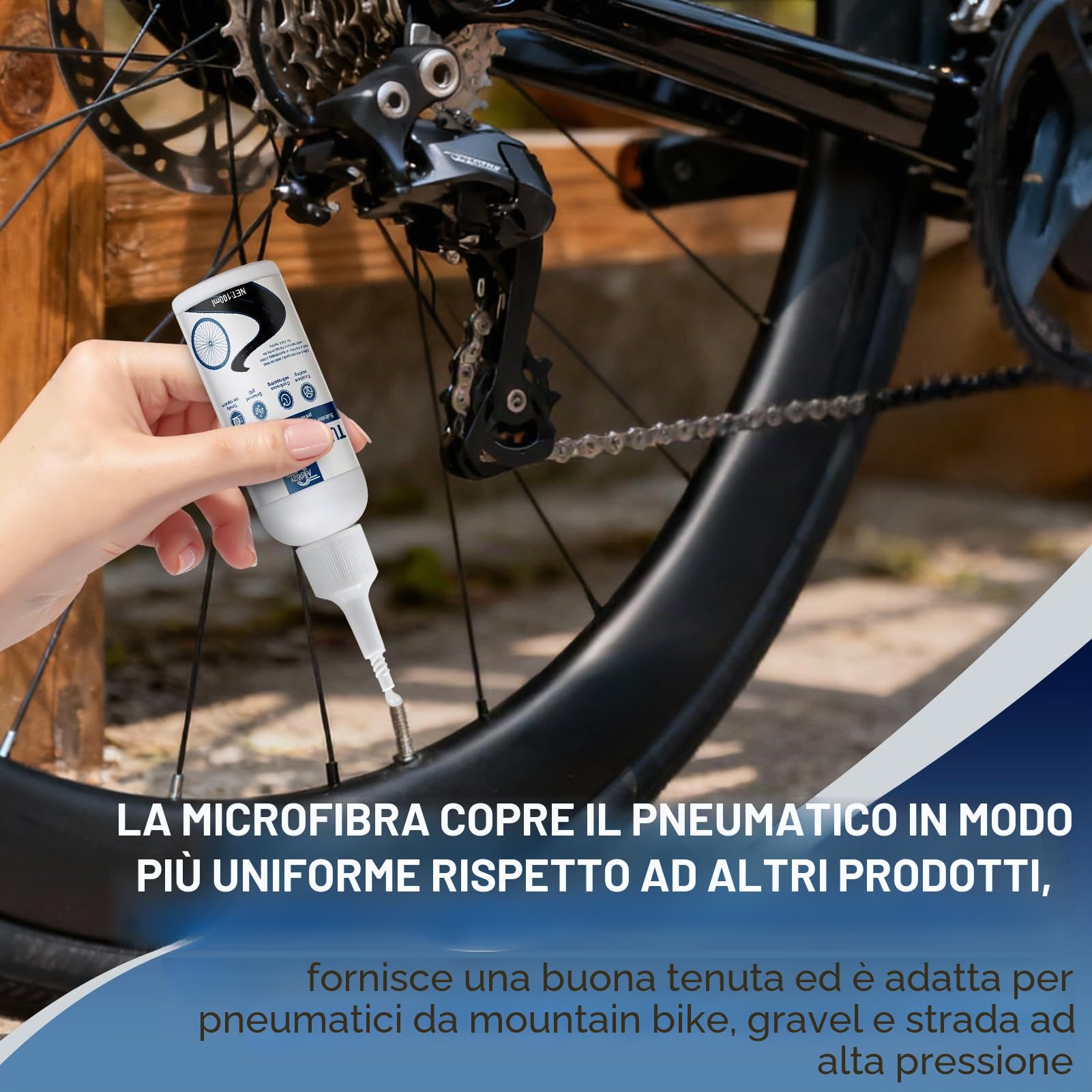 Lattice per Tubeless MTB, Liquido Antiforatura MTB, Lattice per Tubeless MTB Resistente, Sigilla Crepe Inferiori a 6 Mm per Mountain Bike e Bici da Strada, 100ml