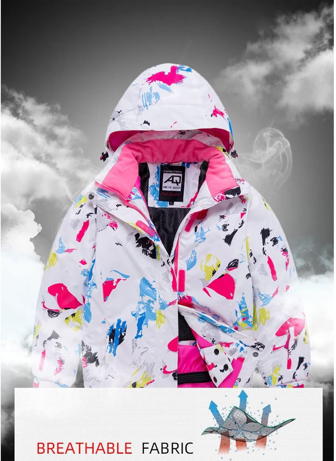 Kids Winter Snowsuit Package, Big Girls Ski Jacket and Pants Set, Warm Hooded Snowsuit Waterproof Ski Jacket Snowbib Set