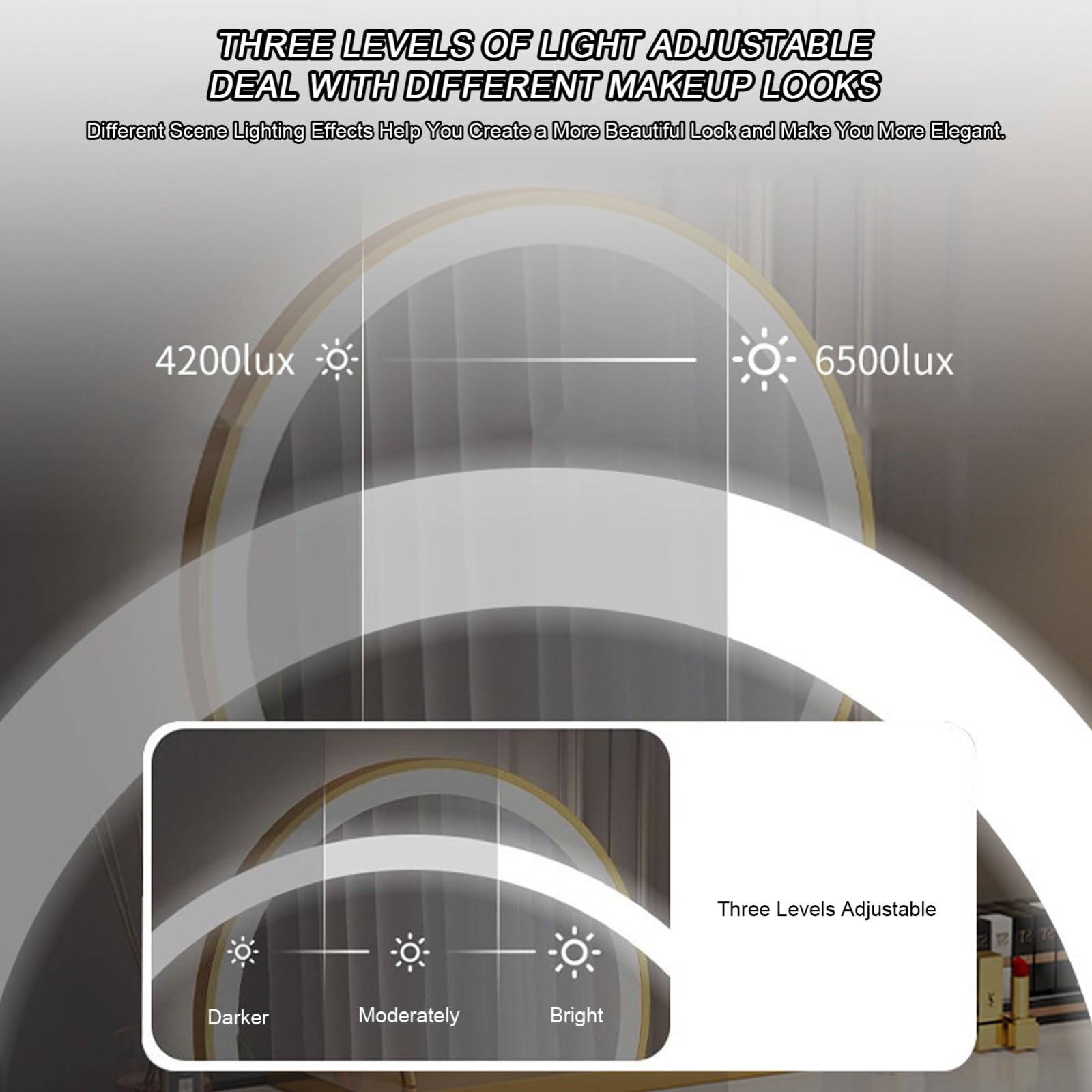 Nowoczesny stolik kosmetyczny z oświetleniem LED, 2 przestronne szuflady, stylowy design do sypialni i łazienki, wymiary: 100 x 40 x 75 cm, idealny na niezbędne akcesoria kosmetyczne.