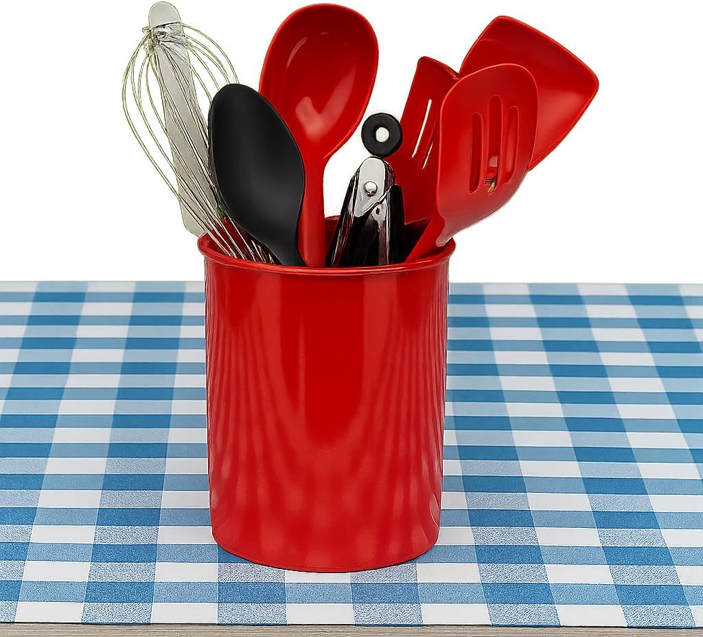 Reston Lloyd Multipurpose Utensil/Crock Holders Organize Wide Variety of Sizes of Utensils & Tools, Includes Large, & Miniature, Red