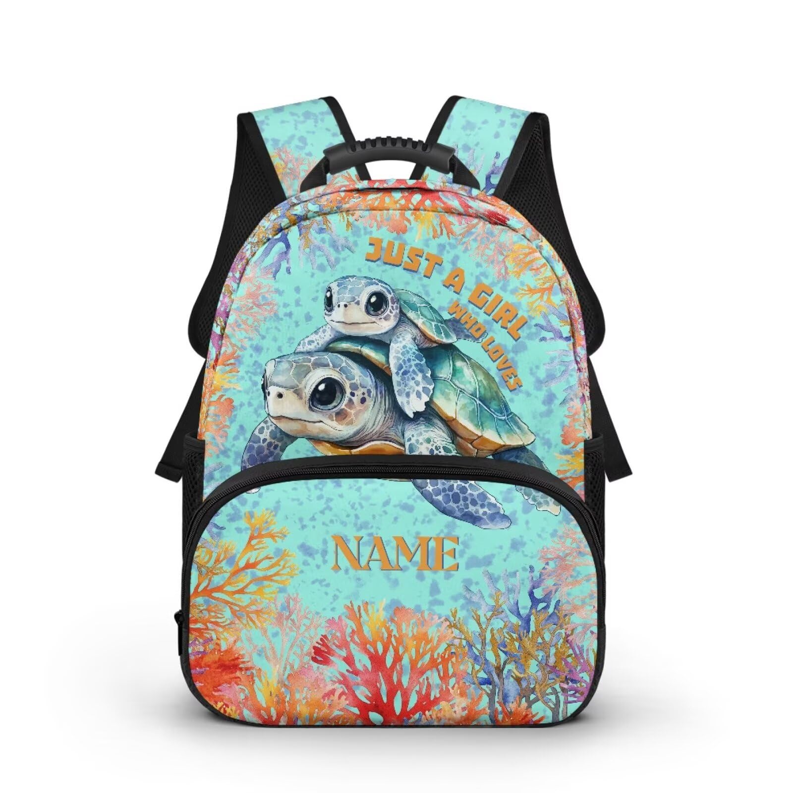 COEQINE Mini zaino per ragazze dai 3 ai 5 anni con stampa di tartarughe marine per bambini in età prescolare asilo zaini leggeri per laptop per bambini dai 6 agli 8 anni personalizzati con nome