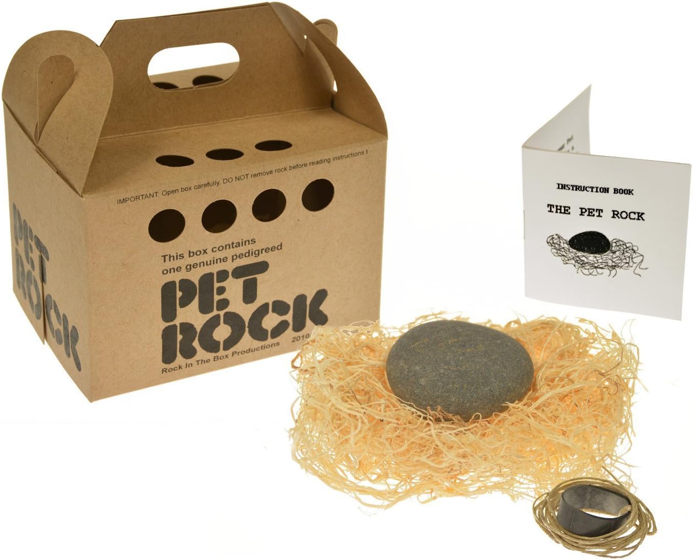 Rockinthebox Pet Rock with Walking Leash, Kraft