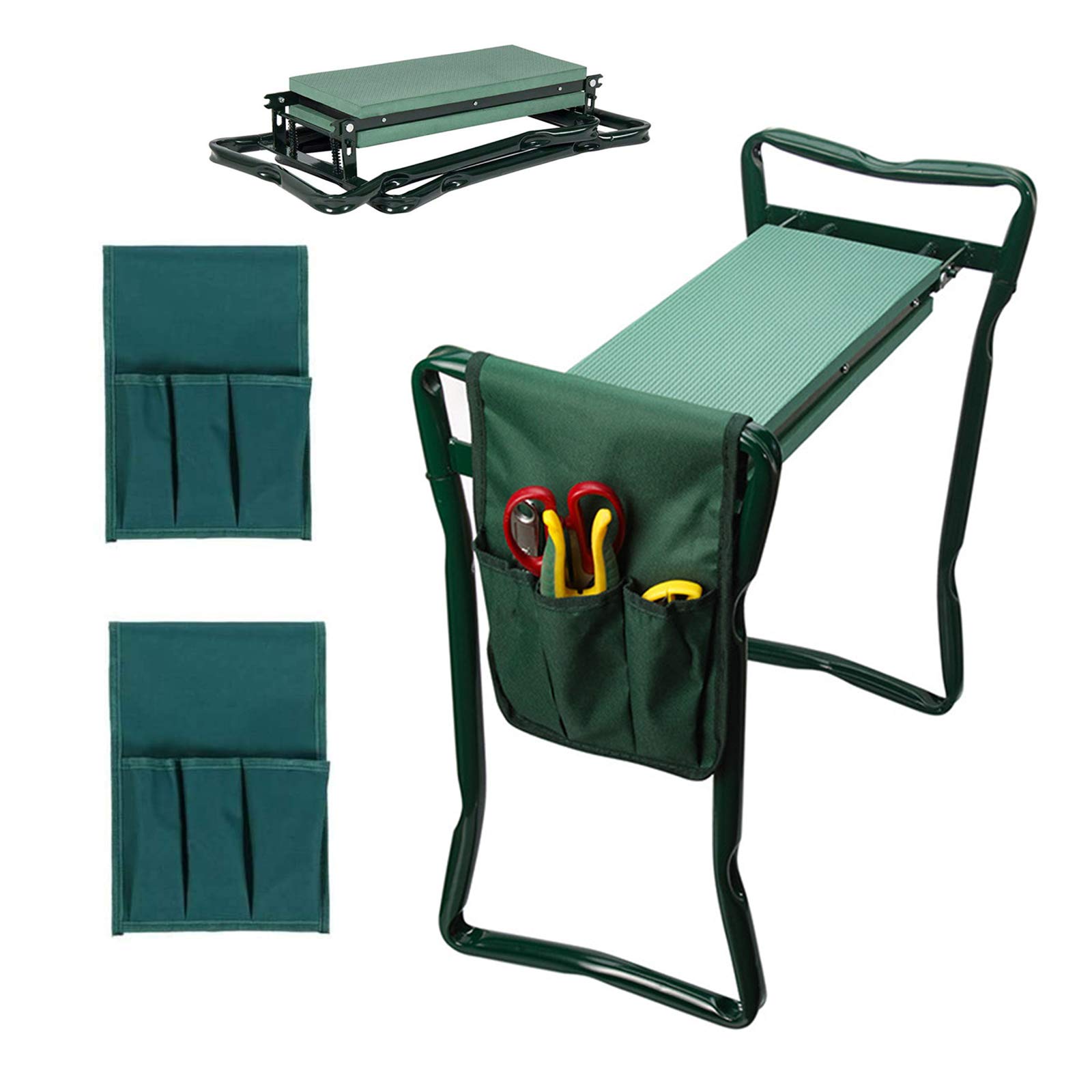 Gartenkniebank Werkzeugtasche Faltbarer Gartensitz Tragbare Werkzeugtasche 2 in 1 Klappbarer tragbarer Gartenkniebank mit Griffen Klappbarer Gartenbankhocker