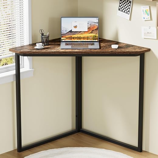 VECELO Corner Desk,Office Tables for Living for Enclosed Gear Storage