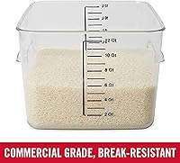 Vista 2 de Rubbermaid Commercial Products Space Saving Square Food Storage Container 12 Quart Clear for Kitchen/Sous Vide/Meal Prep