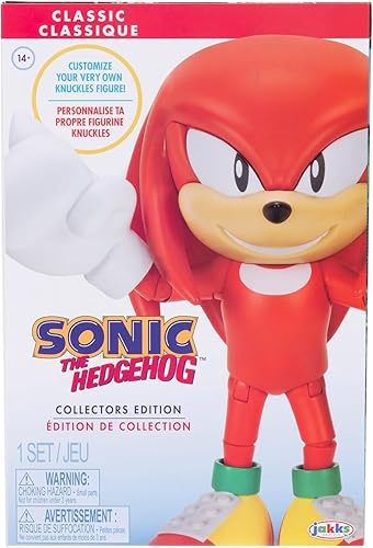 Miniatura 10 de Sonic the Hedgehog Figura de acción Knuckles de 6 pulgadas con expresiones faciales personalizables y base de visualización holográfica. A partir de