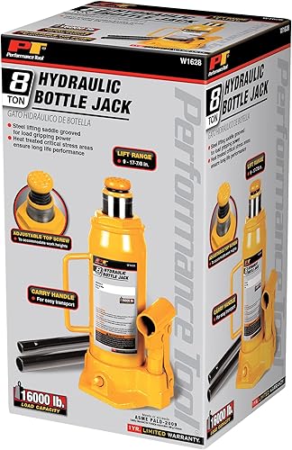 Miniatura 33 de Performance Tool W1633 - Gato hidráulico de 20 toneladas (40,000 libras) Gato hidráulico de botella resistente