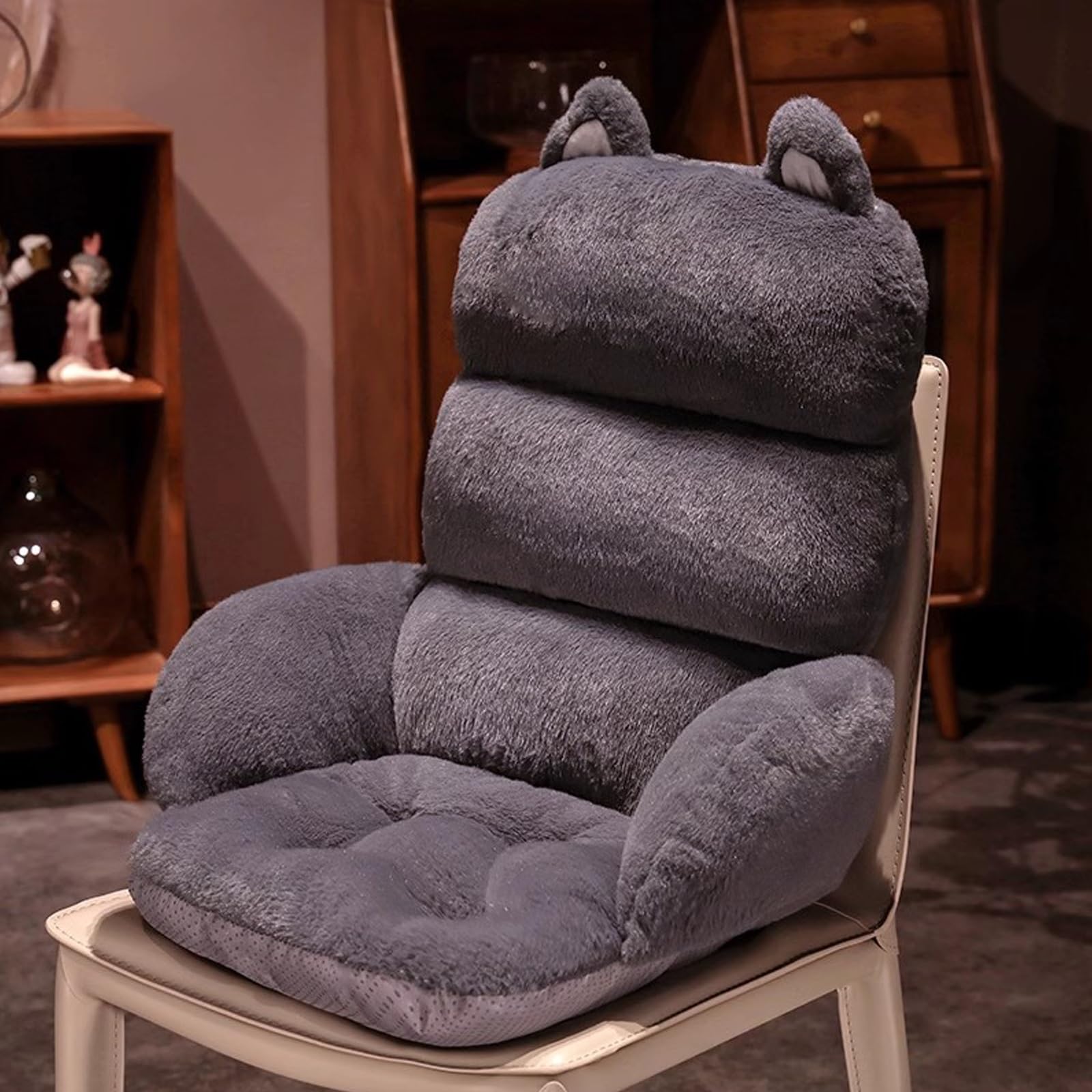 Lindas Almohadillas Gruesas Cojines para Sillas, Cojin Silla Oficina Suaves, Almohadas for Sillas, Cojín Antiescaras, Cojines de Asiento de Espuma Viscoelástica(Black)