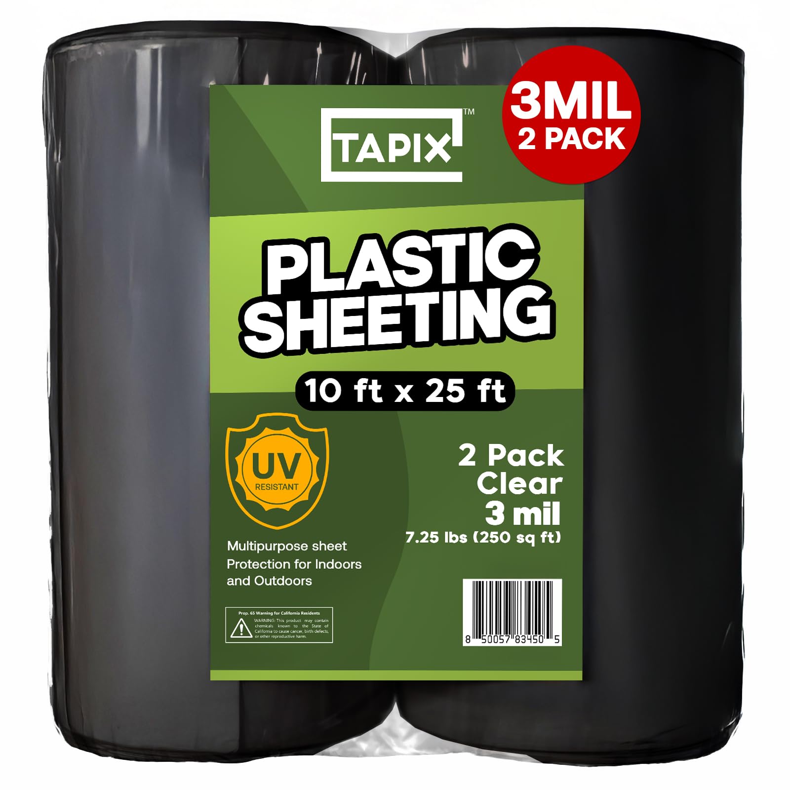 Black Plastic Sheeting 2-Pack 10x25ft