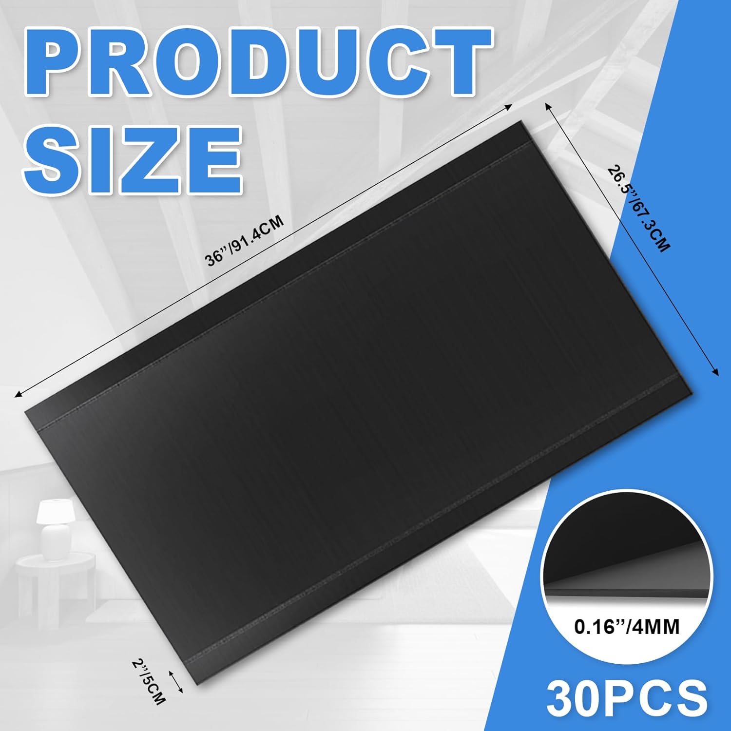 30 Pack Attic Baffles 24 inch, for 24" On-Center Rafters, Baffles for Attic Insulation with 2-Inch Air Channel, Durable Polypropylene Rafter Vent, Improve Ventilation, Prevent Insulation From Clogging