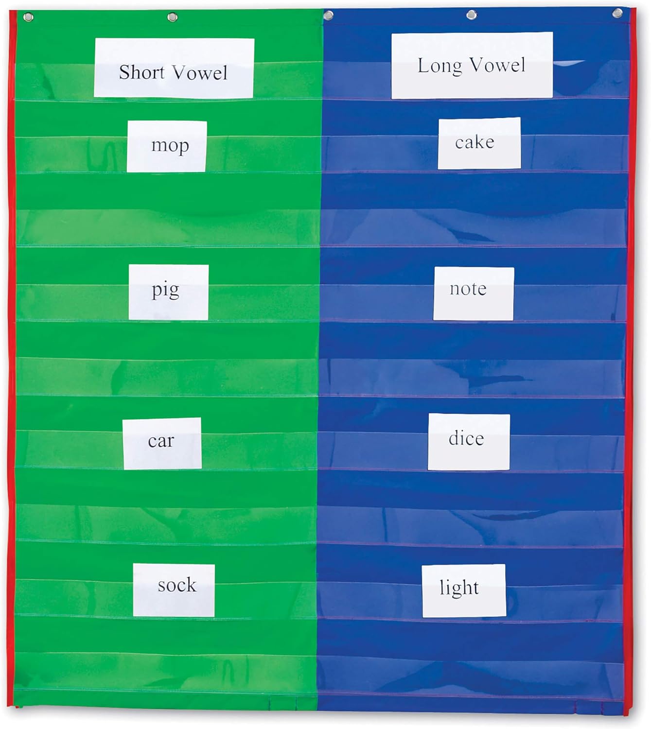 Learning Resources 2- & 4-Column Double-Sided Pocket Chart - Wall Pocket Chart for Classroom, Sentence Strips Charts for Classroom, Hanging Word Wall Pockets for Teachers