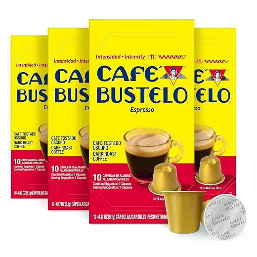 Café Bustelo Espresso Capsules, Nespresso OriginalLine Compatible, 40 Count