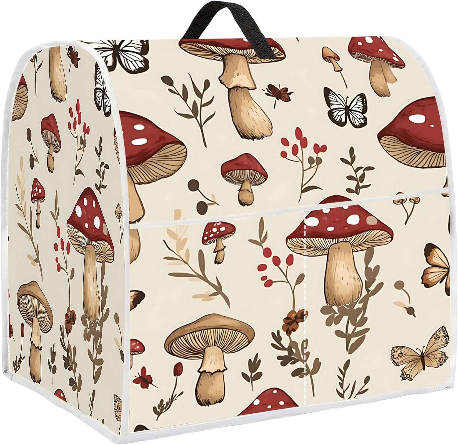 Dust Cover Compatible with Stand Mixer,Protective Stand Mixer Cover with Pockets for Extra Accessories (Mushroom, For 4.5-5 qt Mixer)