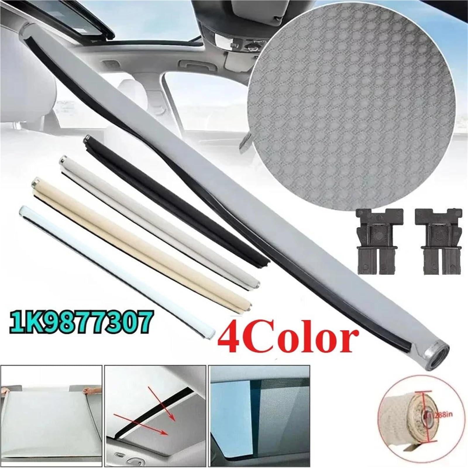 Pare Soleil Voiture Pare Brise Rideau Pare-soleil De Toit Ouvrant Pour Voiture (1K9877307 5ND877307) Pour VW CC, Pour Tiguan, Pour Touran, Pour Golf Pour Jetta
