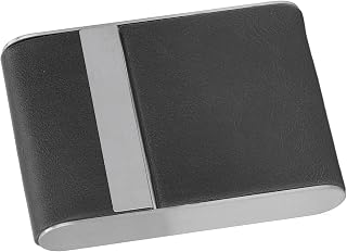 Metal Cigarette Case, 10x6.8x2cm Stainless Steel PU Durable Wearable Cigarette Case for Women for Business (Black)