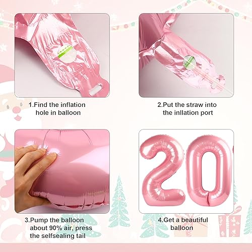 Vista 194 de Globo número 2 de 40 pulgadas, para decoración de cumpleaños y graduaciones, para niños y niñas (color verde claro)