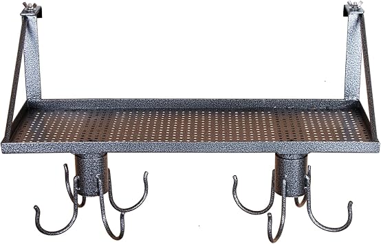 Easy-Up Pro Series Shelf with Swivel Tack Hooks | منظمة محمولة وقابلة للدوران | فولاذ آمن ومقاوم للصدأ | رف مثقب لسهولة التنظيف | خيارات تعليق موسعة