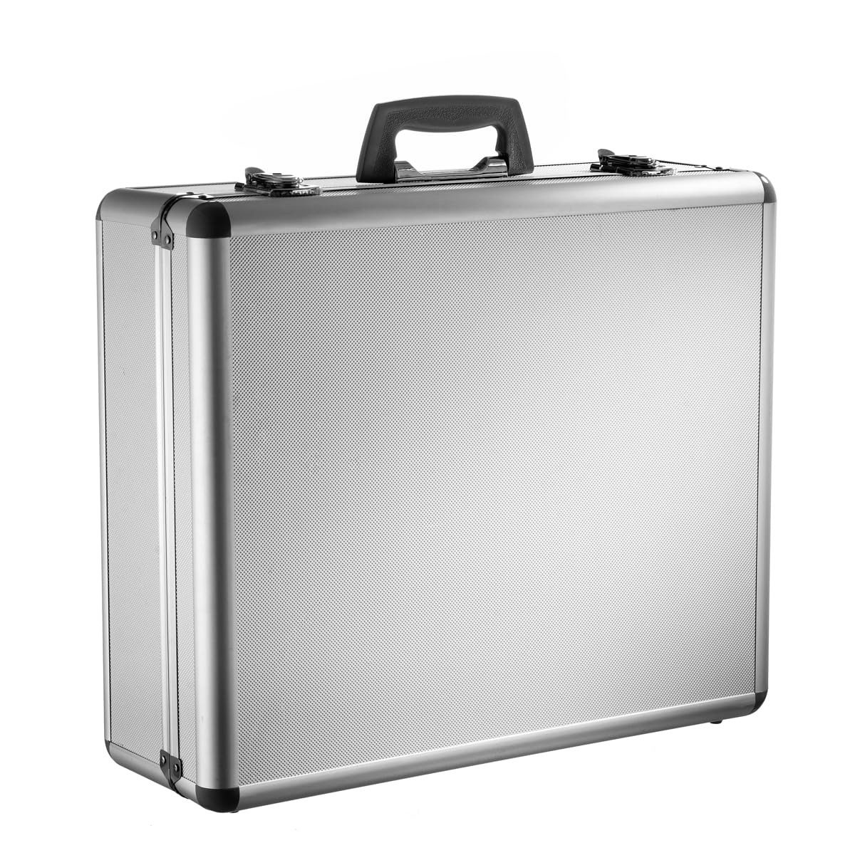 Aluminiumrahmenkoffer PB7 mit Rasterschaumstoff, 51,8 x 45,5 x 17,6 cm, Silber
