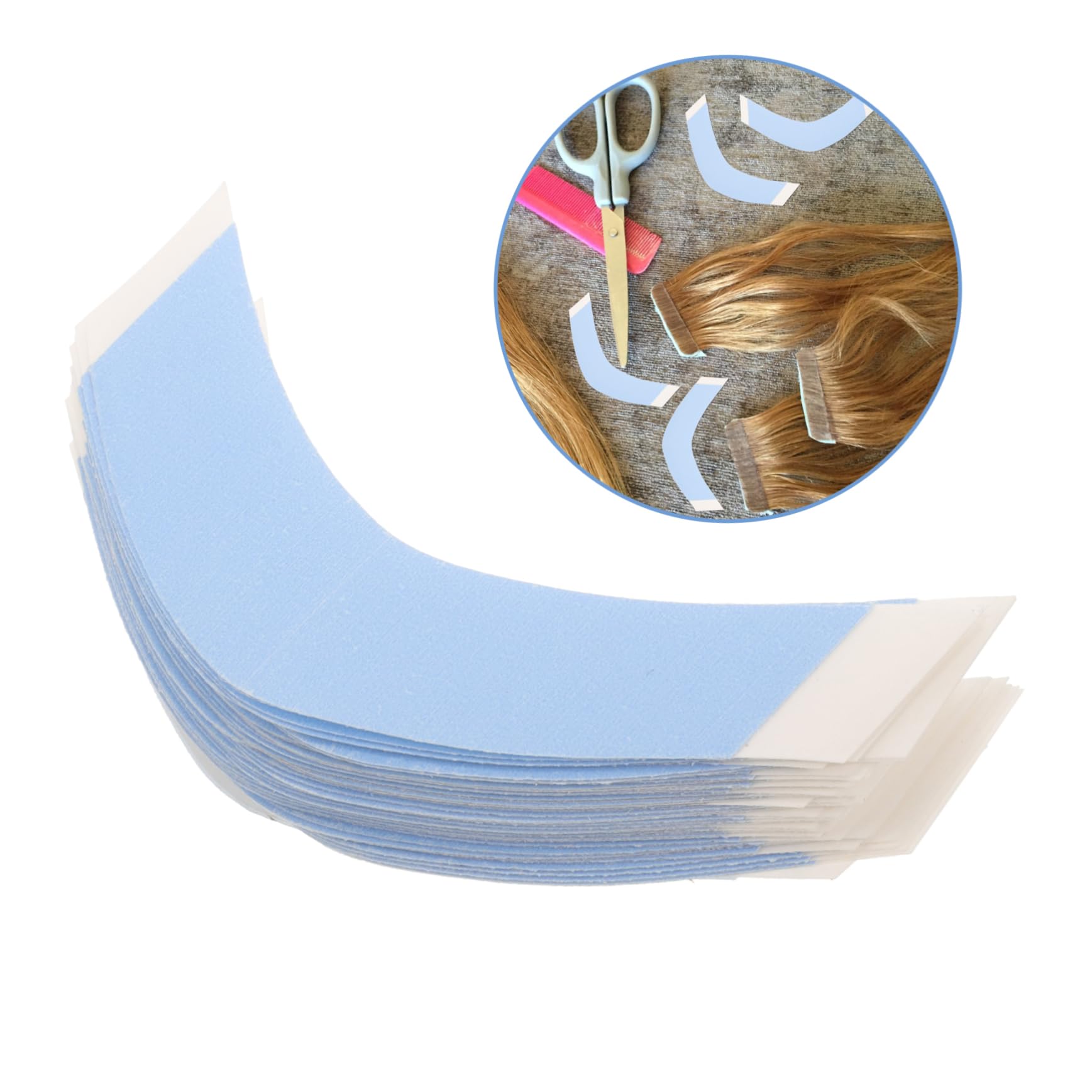 BESTYASH 5 Set Pellicola Per L'estensione Dei Colla Per Nastri Per Extension Nastro Per Parrucca Biadesivo Trasparente Nastri Per Extension Per Pu Sky-blue 36 Fogli*5