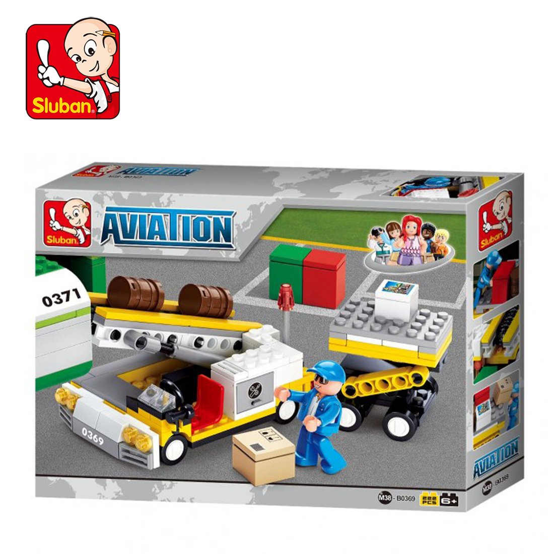 Sluban SlubanM38-B0369 Aircraft Cargo Loader Building Bricks Set