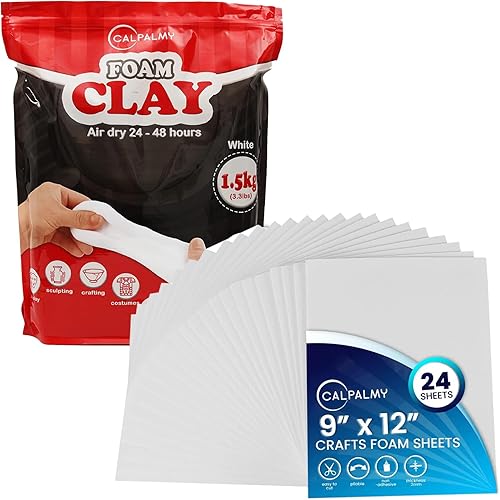 Miniatura 1 de (White) 3.3 lbs Moldable Cosplay Foam Clay with 24 Sheets EVA Cosplay Foam 9x12