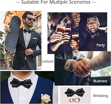 Amazon | [Apictseoo] ボウタイ 蝶ネクタイ メンズ 大人 無地 黒