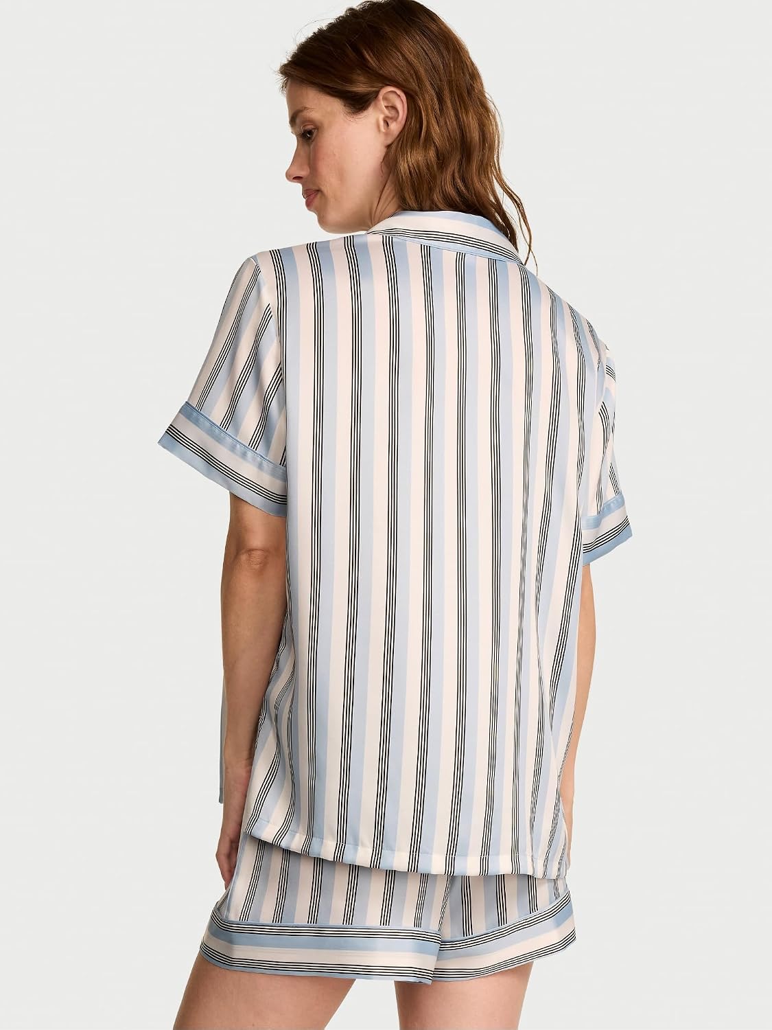 Victoria's Secret Satin Pajama Set, Short Sleeve Button Down Shirt & Shorts, Sleepwear for Women (XS-XXL)