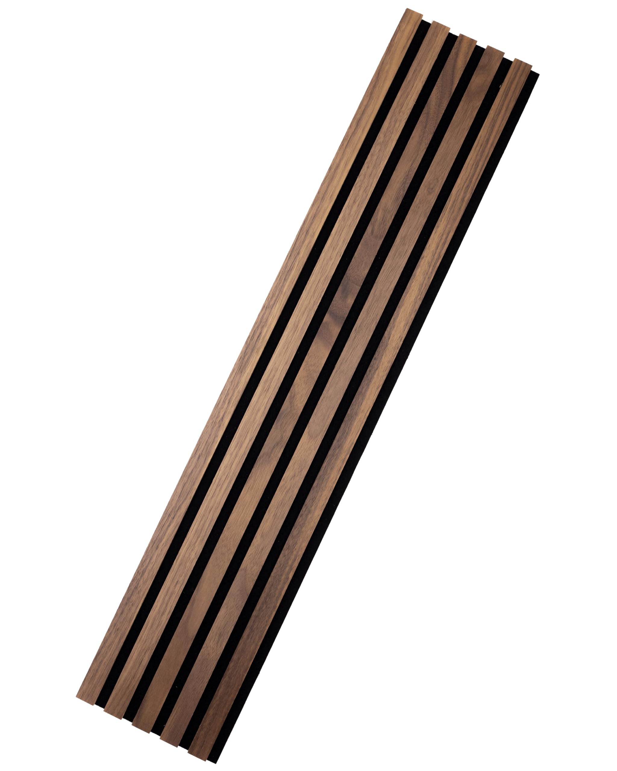 wodewa Akustikpaneel Trend Nussbaum Geölt 120cm | Vollholz Wandverkleidung Durchgehende Lamellen | Schallabsorption Wand & Decke | 9mm flach | Echtholz Akustikplatte | Made in Germany