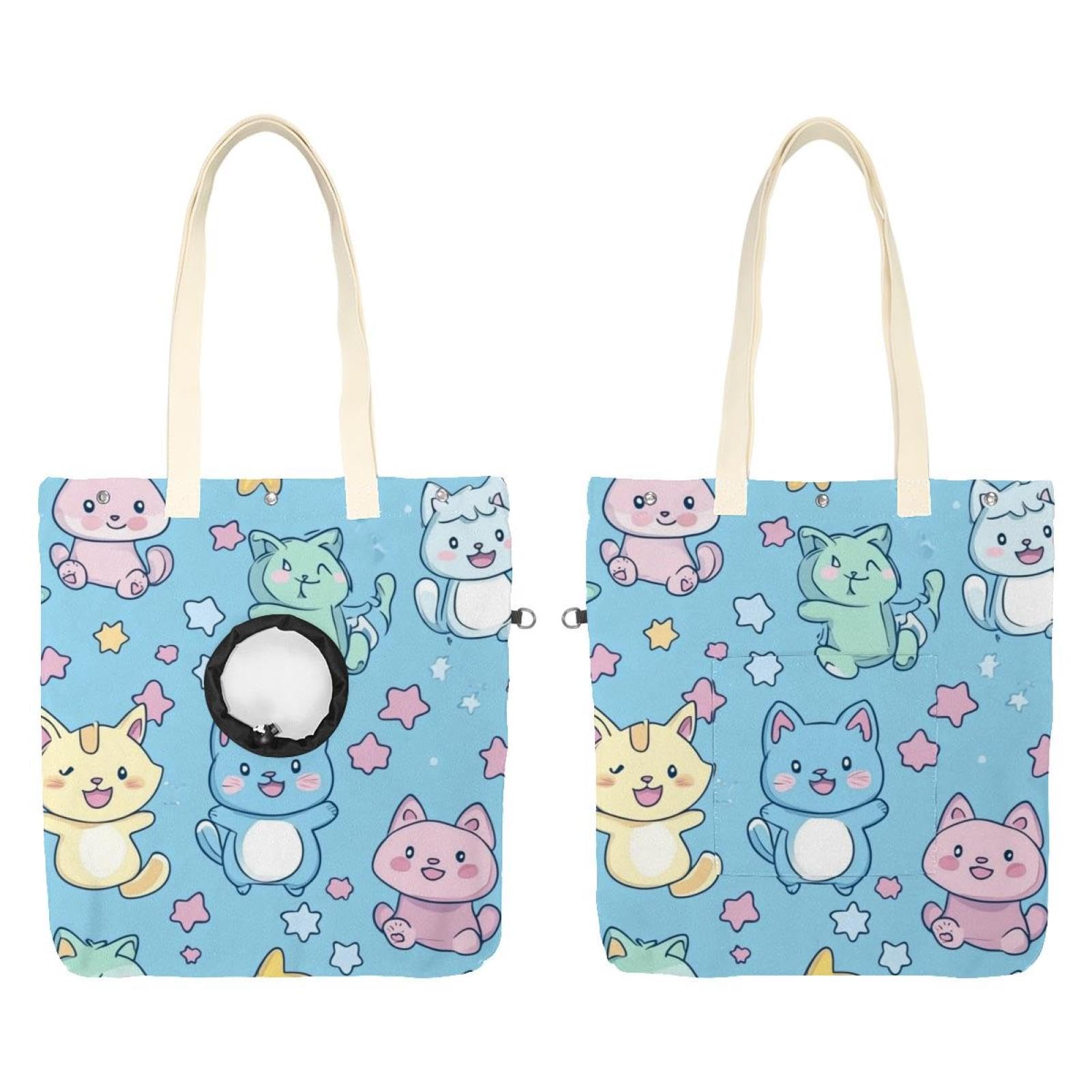 Bolsa de transporte de hombro para mascotas hecha de lona lavable y duradera