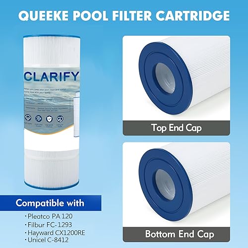 Miniatura 2 de CLARIFY Filtro de repuesto para piscina compatible con PA120, C1200, CX1200RE, Filbur FC-1293, Ultra-B2, Waterway Clearwater II, Pro Clean 125,