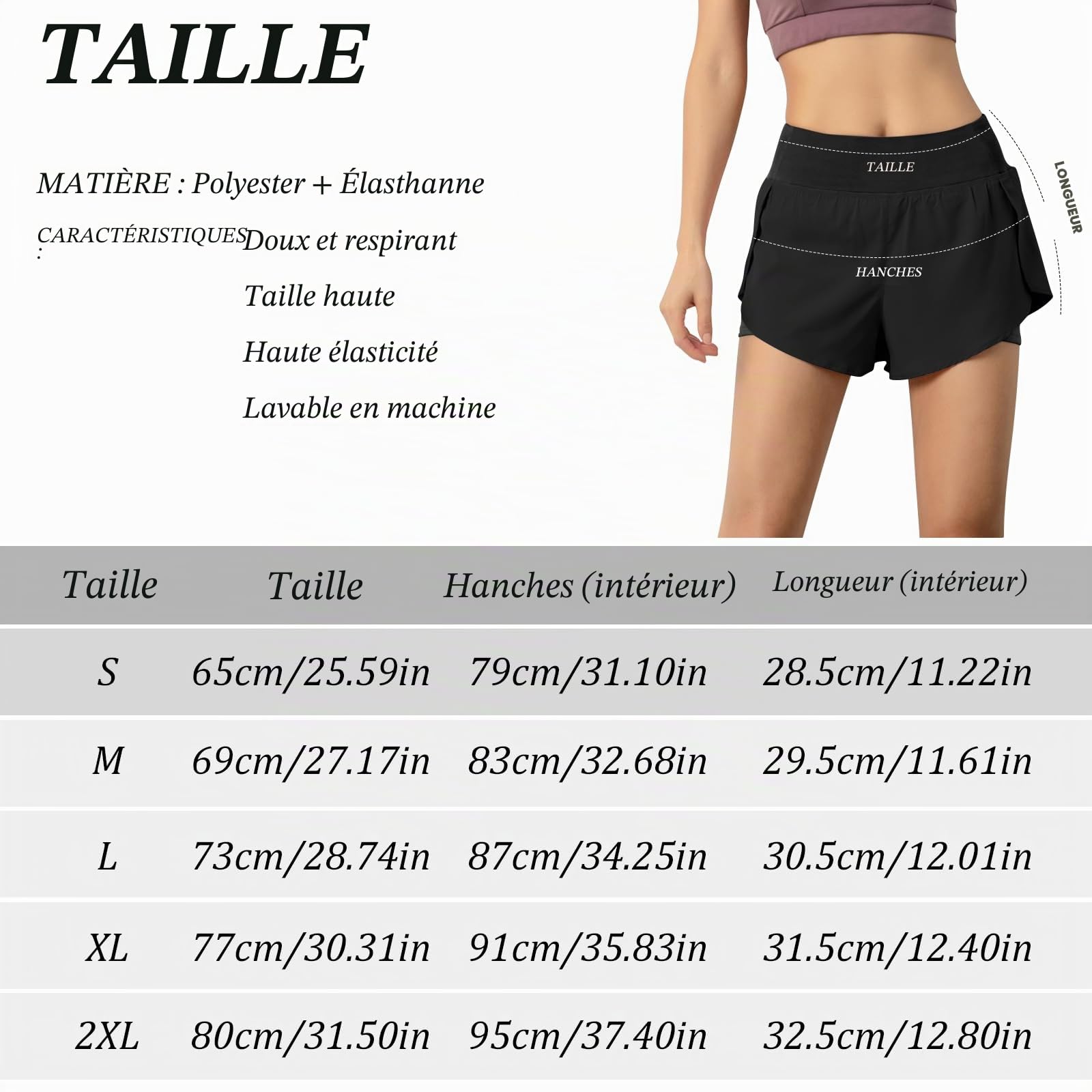 Short de course 2 en 1 pour femme, séchage rapide, short de course avec poche pour téléphone, short d'entraînement athlétique, jogging, gym, yoga avec doublure pour femme