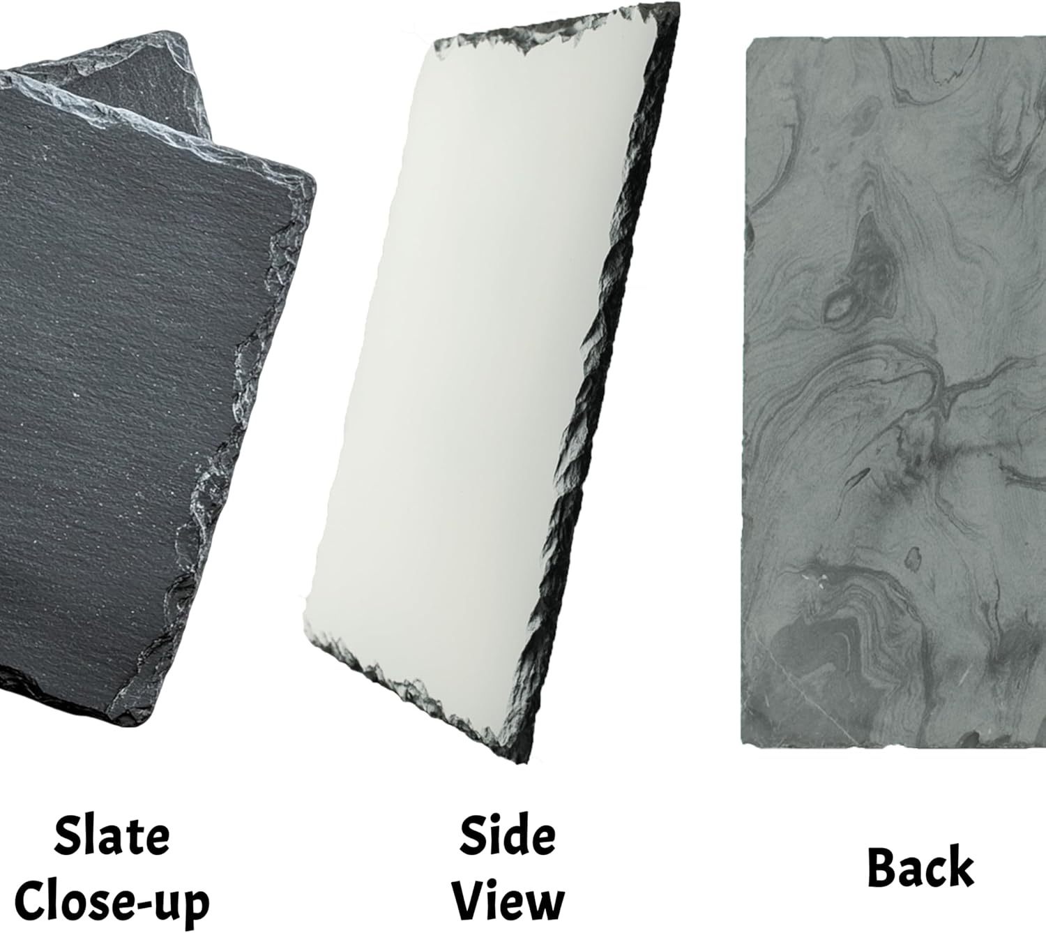 Custom Photo Slate Frame, Natural Stone Picture Display with Photographs and Text Customization, Rustic Metamorphic Rock Plaque, Personalized Gift (Collage of 3-7.5 x 11.5 in)