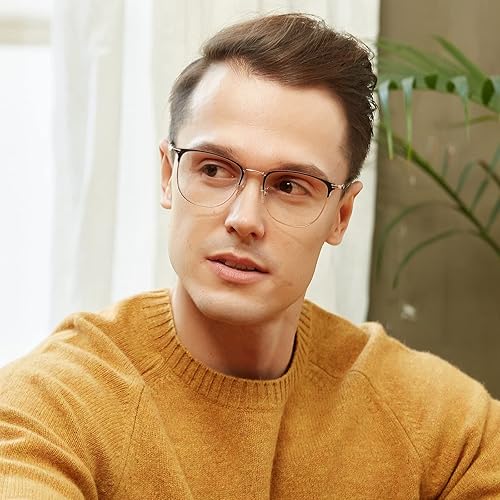 Miniatura 6 de GUDVUE Lentes de luz azul, para computadora/juegos/TV/teléfonos para mujeres/hombres, antirreflejos/UV400/fatiga ocular, oro rosa