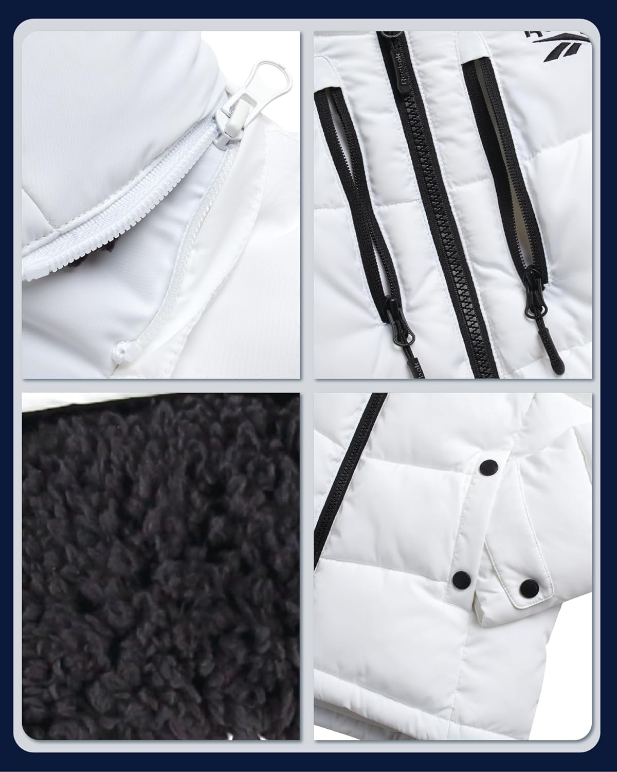 Reebok Girls Winter Coat - Heavyweight Quilted Girls Jacket Zip Up Weather Resistant Puffer Kids Winter Coat with Pockets - Image 3