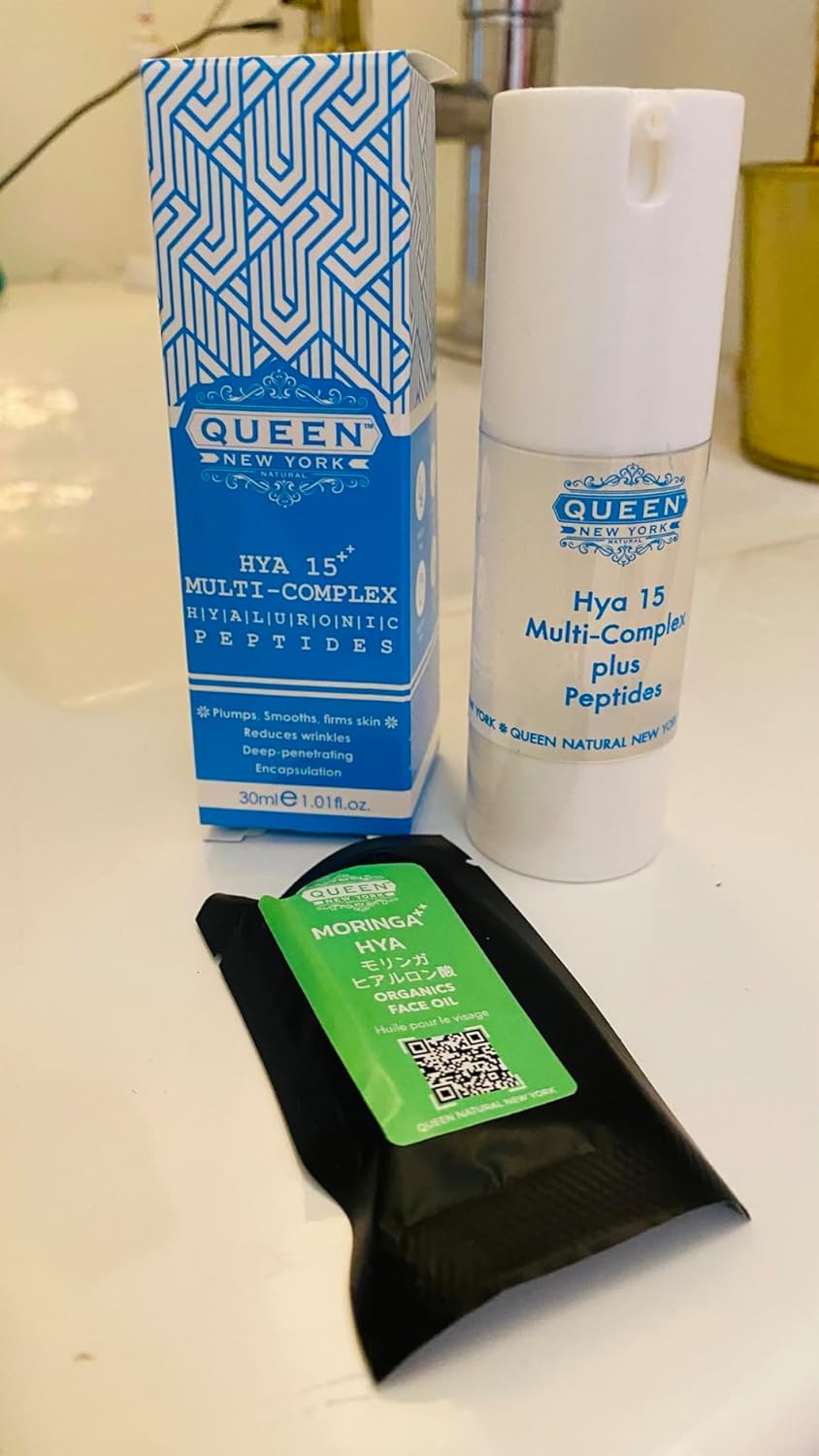QUEEN NEW YORK QUEEN HYA 15 Multi-Complex with Rejuline-Patented Korean peptide|Multi Peptide Serum for Face, Korean AntiAging Facial Serum & Peptide Moisturizer for hydrated, smooth, radiant-looking skin, 1.01fl oz