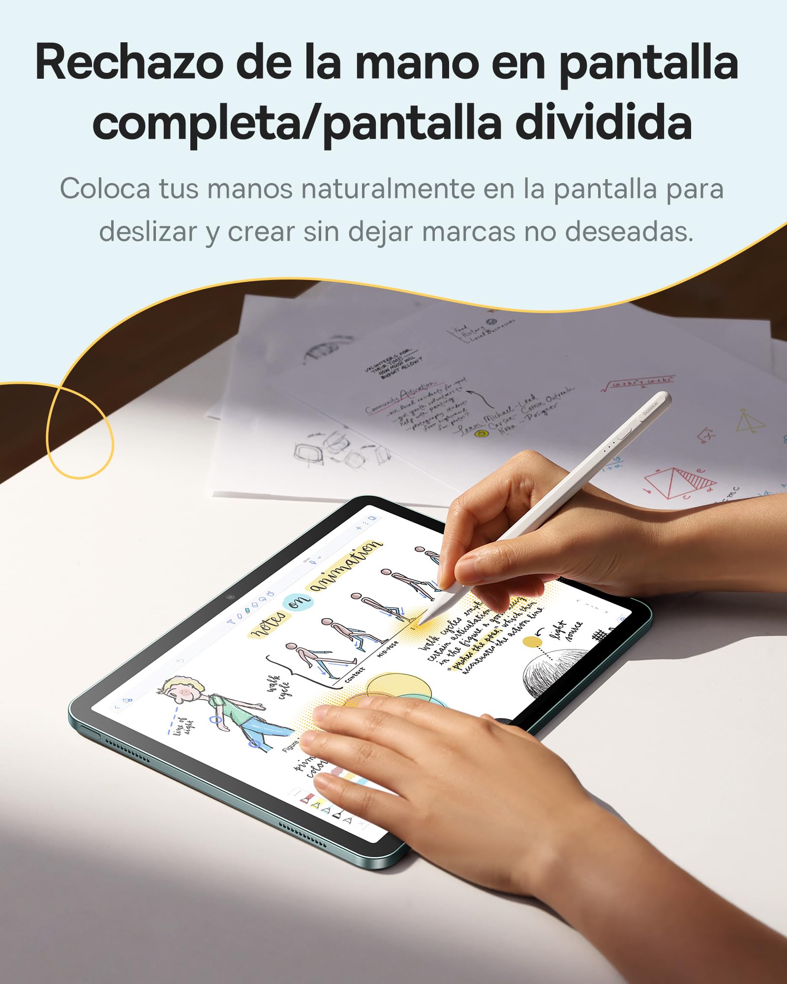 【1:1 Original】 Baseus Lápiz Compatible con iPad 2018-2025, Enlace sin Cables, 32 Funciones, 17H de Batería, Pencil para iPad 6/7/8/9/10, Pro 11“/12.9“/13'', Air 3/4/5/6, Mini 5/6