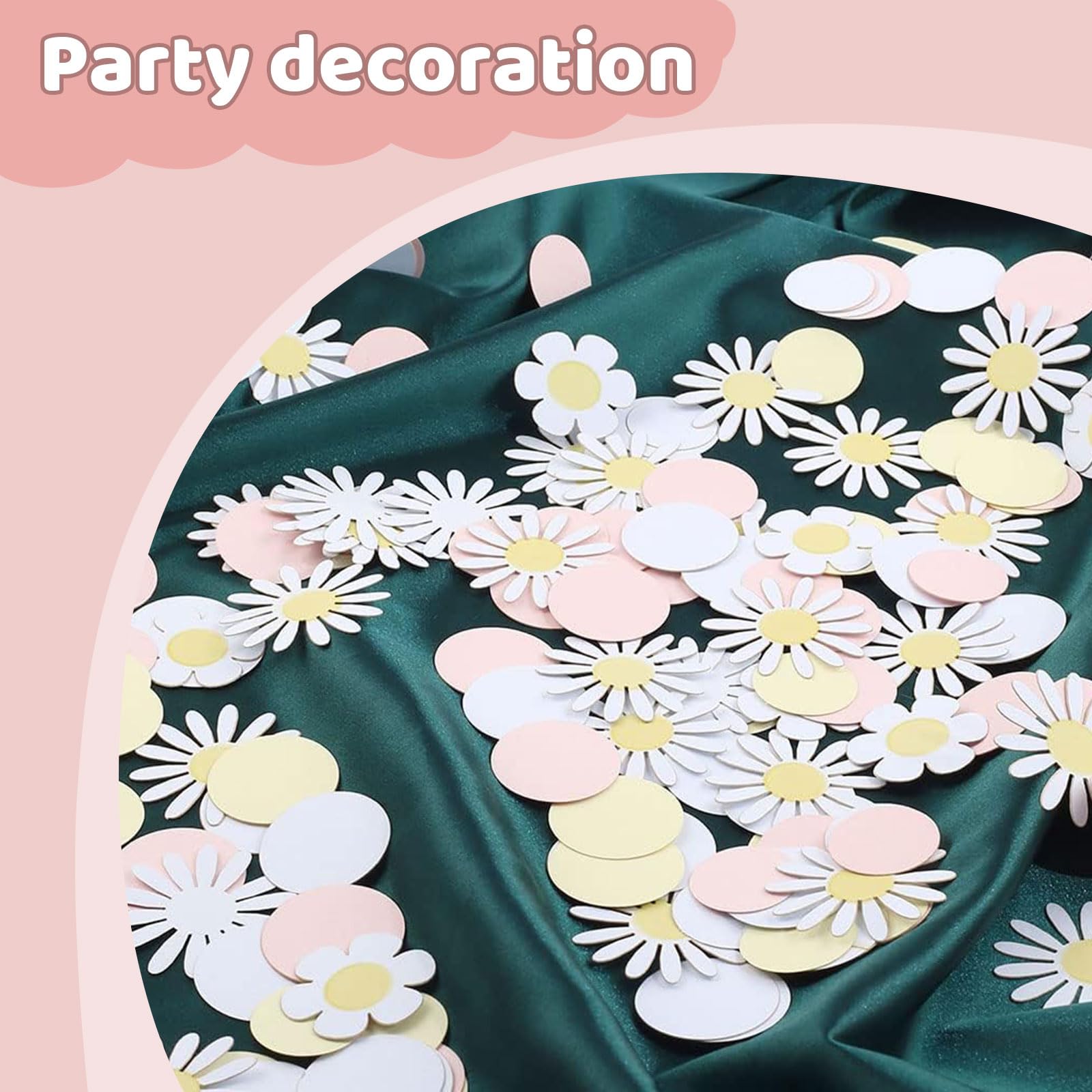 Rosa Gänseblümchen Konfetti – Ca. 100 Stück, Doppelseitig Bedruckt, Für Babyparty, Hochzeit & Geburtstag