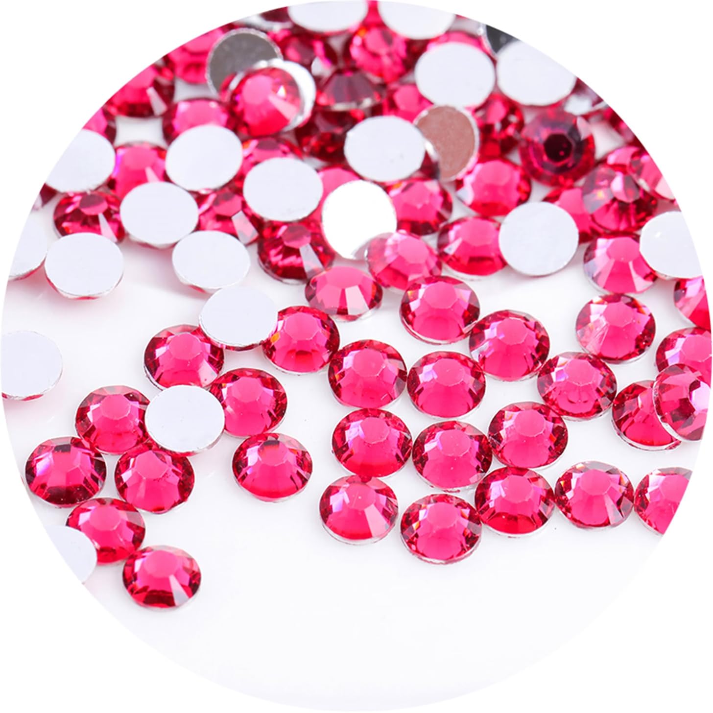 4500 Pcs SS6 2mm Flatback Rhinestones for Nails Art Crafts Glitter Round Gems Crystals DIY Clothes Shoes（Dark Rose Red)