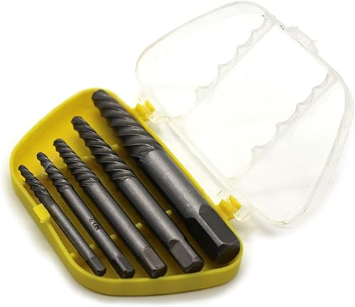TEMO Kit de extractor de tornillos de alta resistencia de 5 piezas Juego de herramientas de extracción de pernos rotos