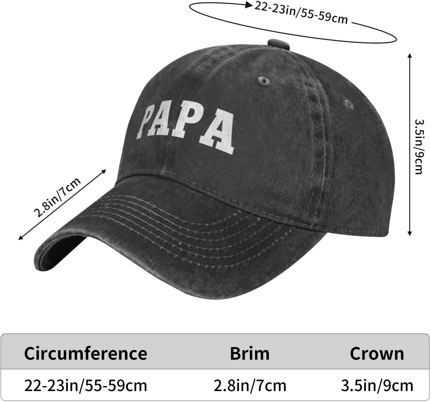 Papa Hat Adjustable Vintage Washed Cotton Dad Baseball Cap Gifts for Men Grandpa Dad Husband - Image 7