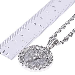 metaltree98 Iced Out Gold/Silver Toned Angel Medallion metaltree98 Iced Out Gold/Silver Toned Angel Medallion