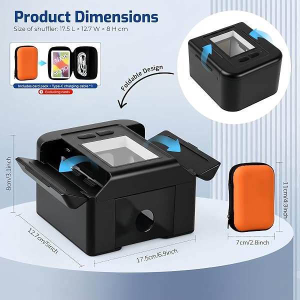 Mescolatore Carte da Gioco,Mischia Carte Automatico per 1-2 Mazzi,Card shuffler,modalità Auto e Manuale,Mixer Automatico,per Carte di Diverse Dimensioni (Nero) - 2