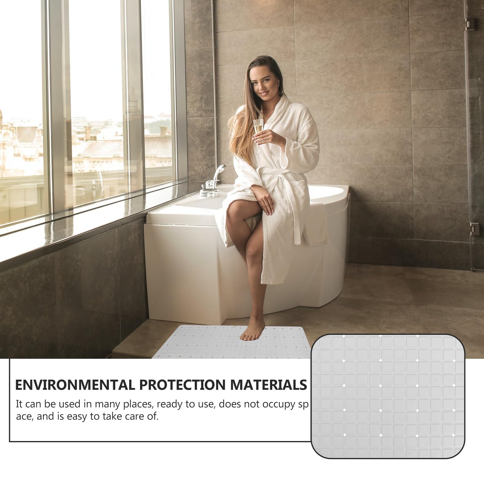 LIFKOME rutschfeste Badezimmermatte Weiß mit Saugnapf Badmatte 1 Stück 50X80cm für Bad Dusche und Senioren Geeignet