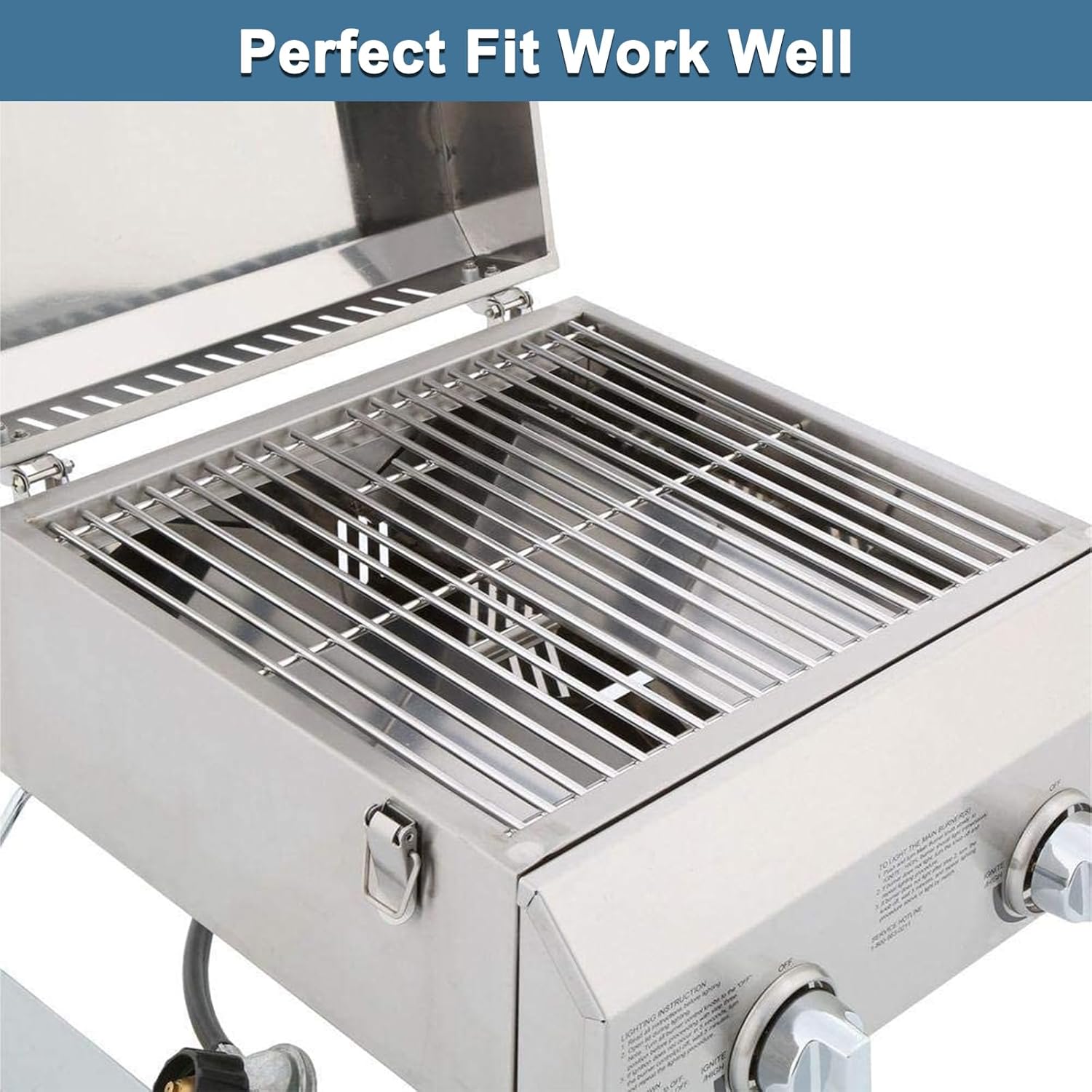 Adviace Replacement Parts for Nexgrill 820-0033 Grill, Grill Grate, Heat Shield Flame Tamer and Burner for Nexgrill 820-0033 2 Burner Grill, Megamaster 820-0033M Propane Gas Grill